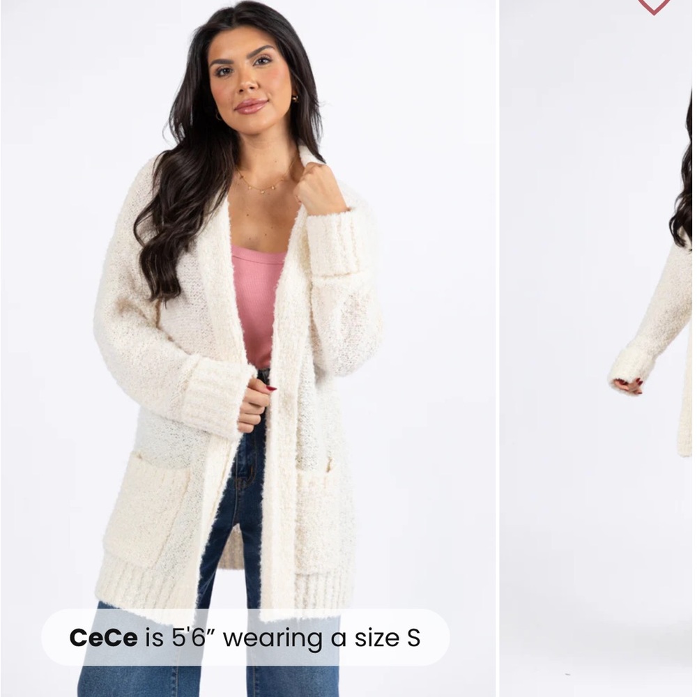 Women's Cream Cardigan Sweater